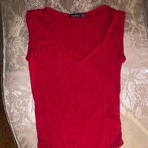 Red Boohoo Bodysuit
